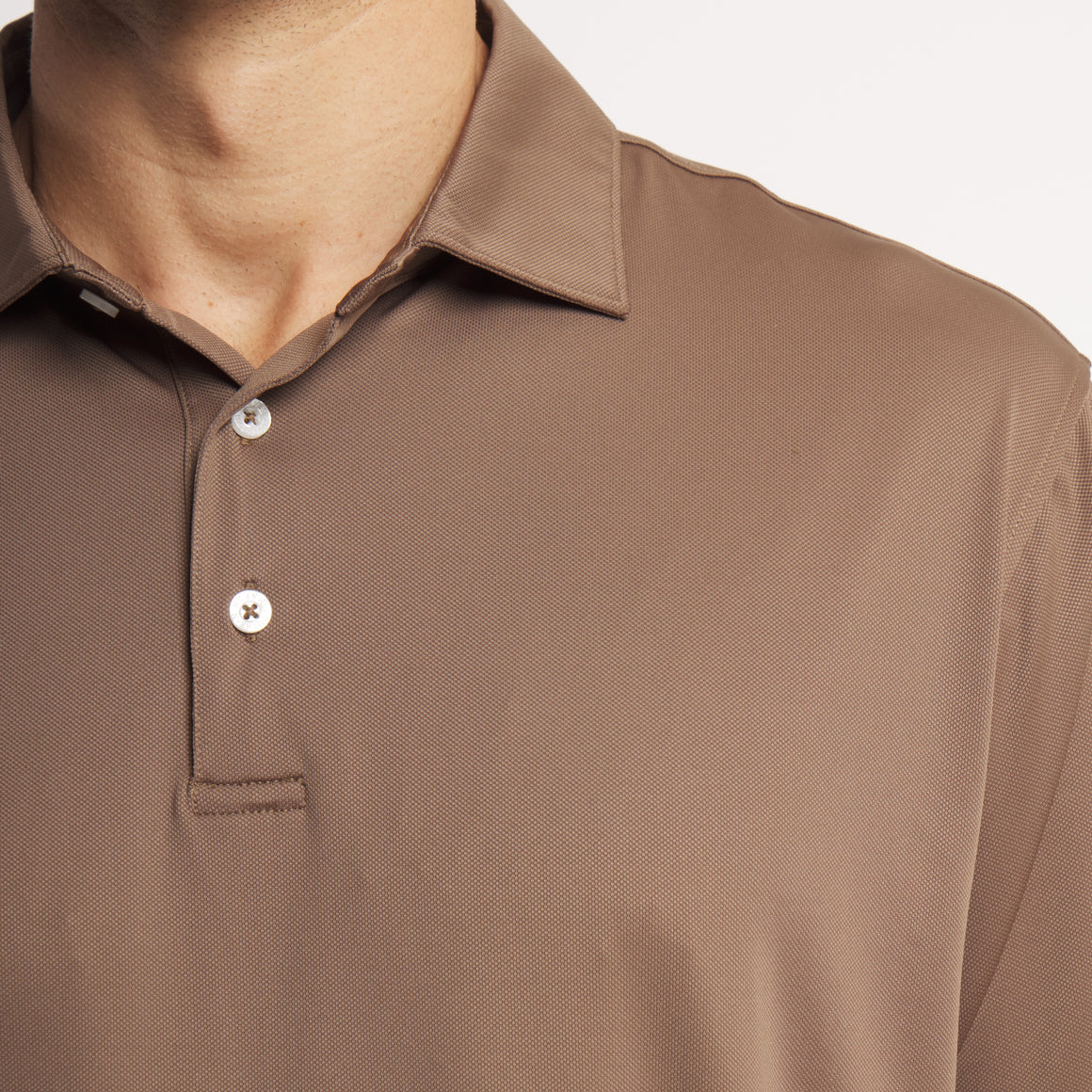 Stone Brown | On Model | Buttoned Collar Detail