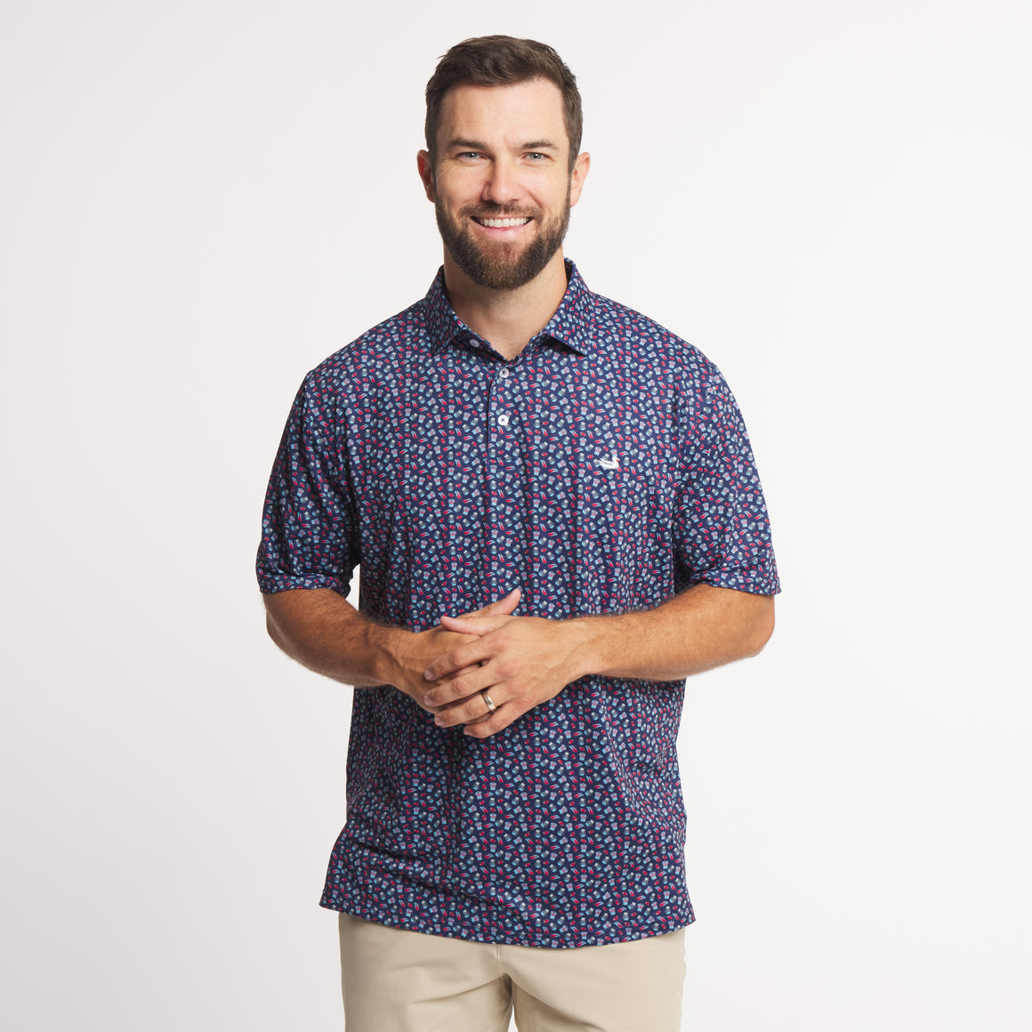 Red & Navy Football | ON MODEL | FRONT