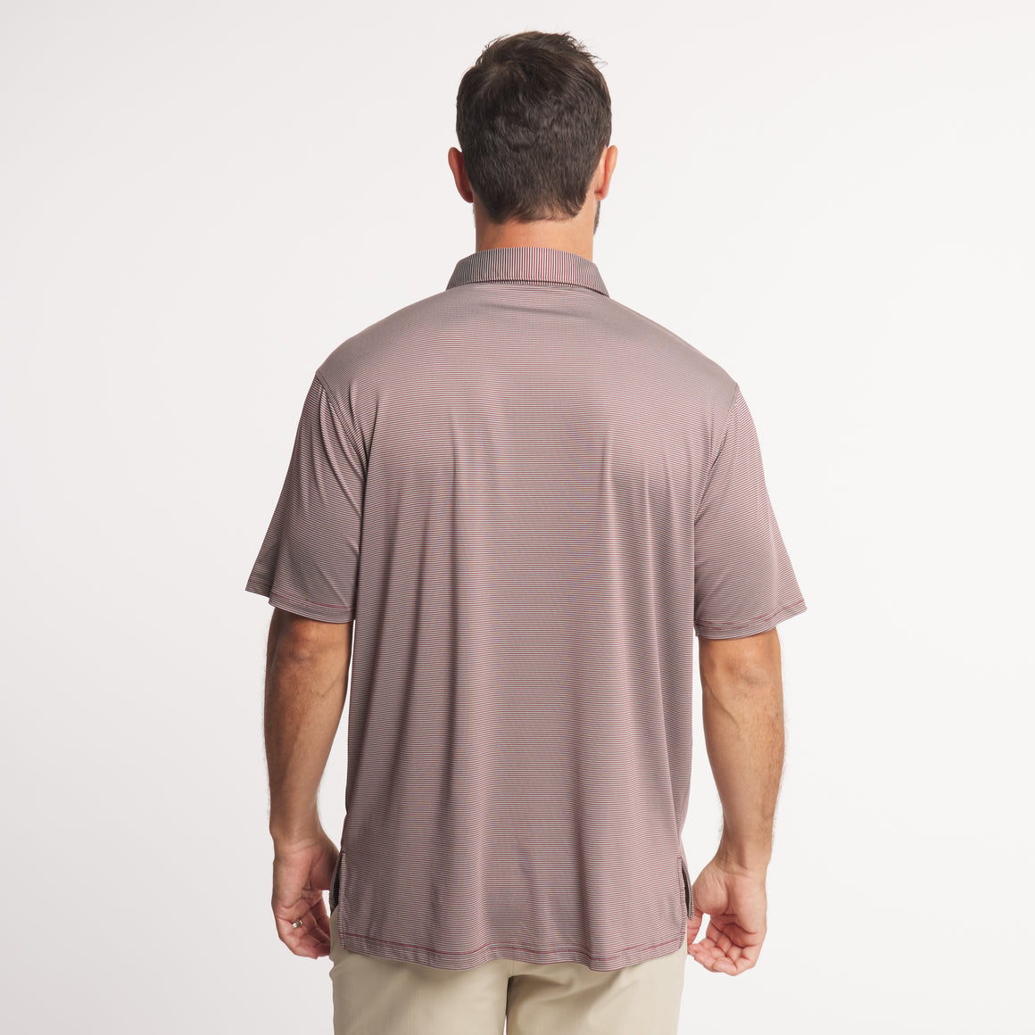 Maroon & Gray Stripe | ON MODEL | BACK