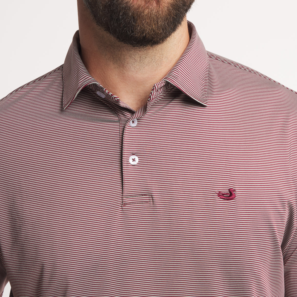Maroon & Gray Stripe | ON MODEL | DETAIL