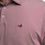 Maroon & Gray Stripe | ON MODEL | LOGO