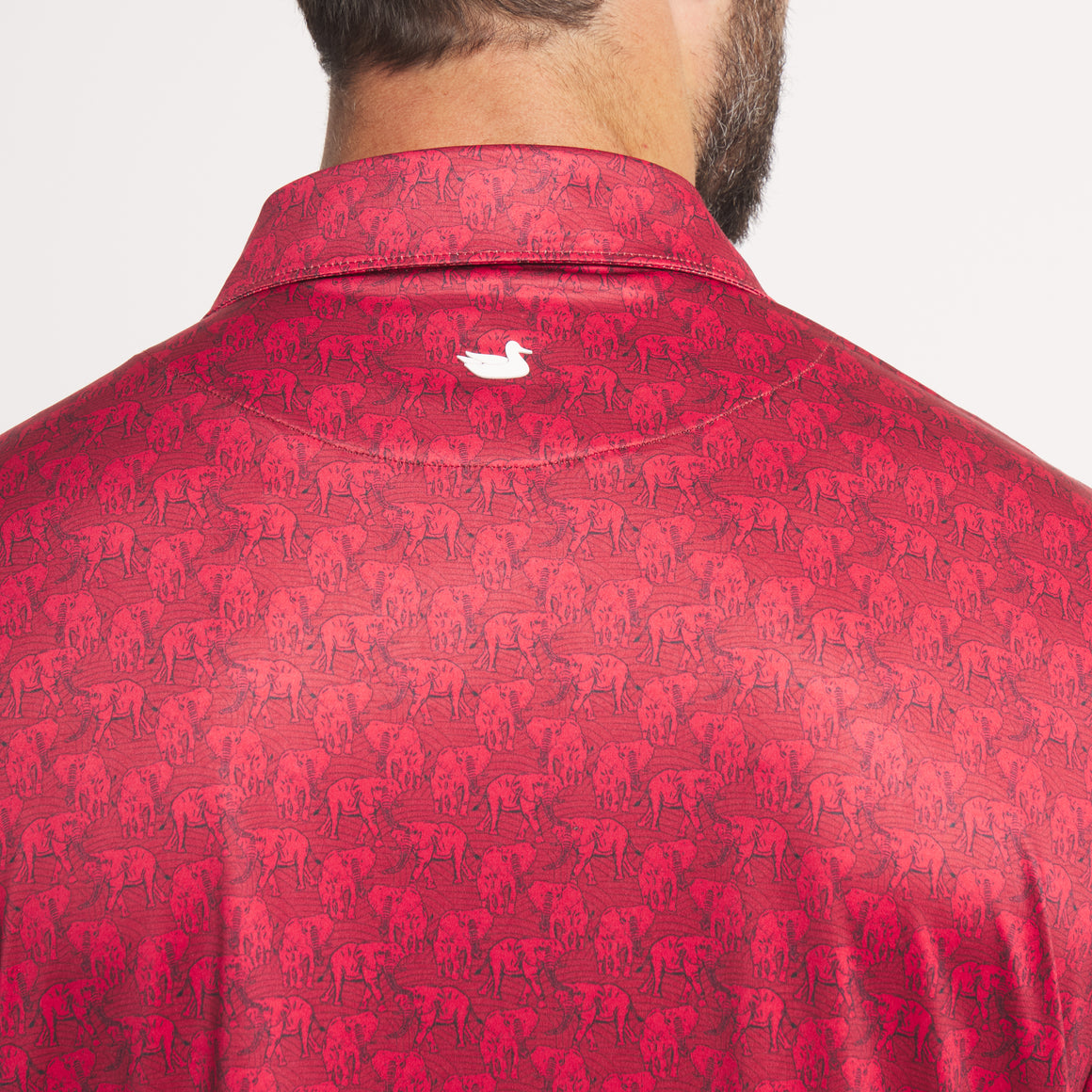 Crimson With Black Bama Print | ON MODEL | LOGO