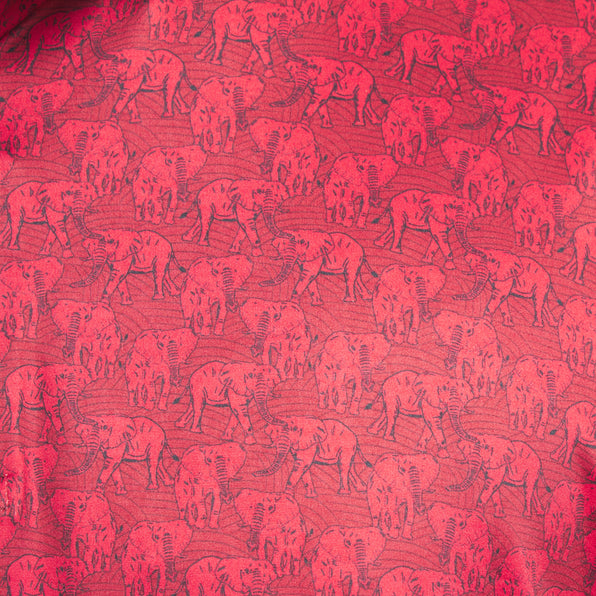 Crimson With Black Bama Print | ON MODEL | PRINT CLOSE UP