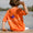 Orange with Purple-White